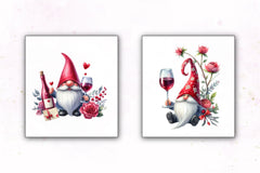 Valentine Wine Gnome Clipart Bundle - CraftNest - Digital Crafting and Art