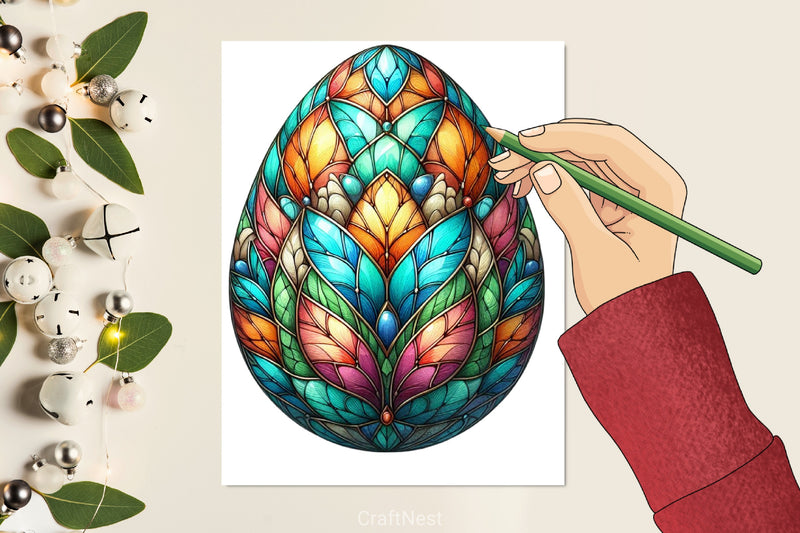 Stained Glass Egg Clipart Bundle - CraftNest - Digital Crafting and Art