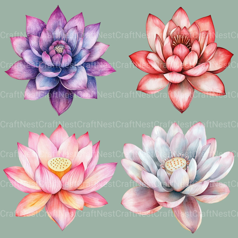 Lotus Clipart Bundle - CraftNest - Digital Crafting and Art