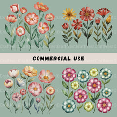 Boho Flowers Clipart Bundle - CraftNest - Digital Crafting and Art