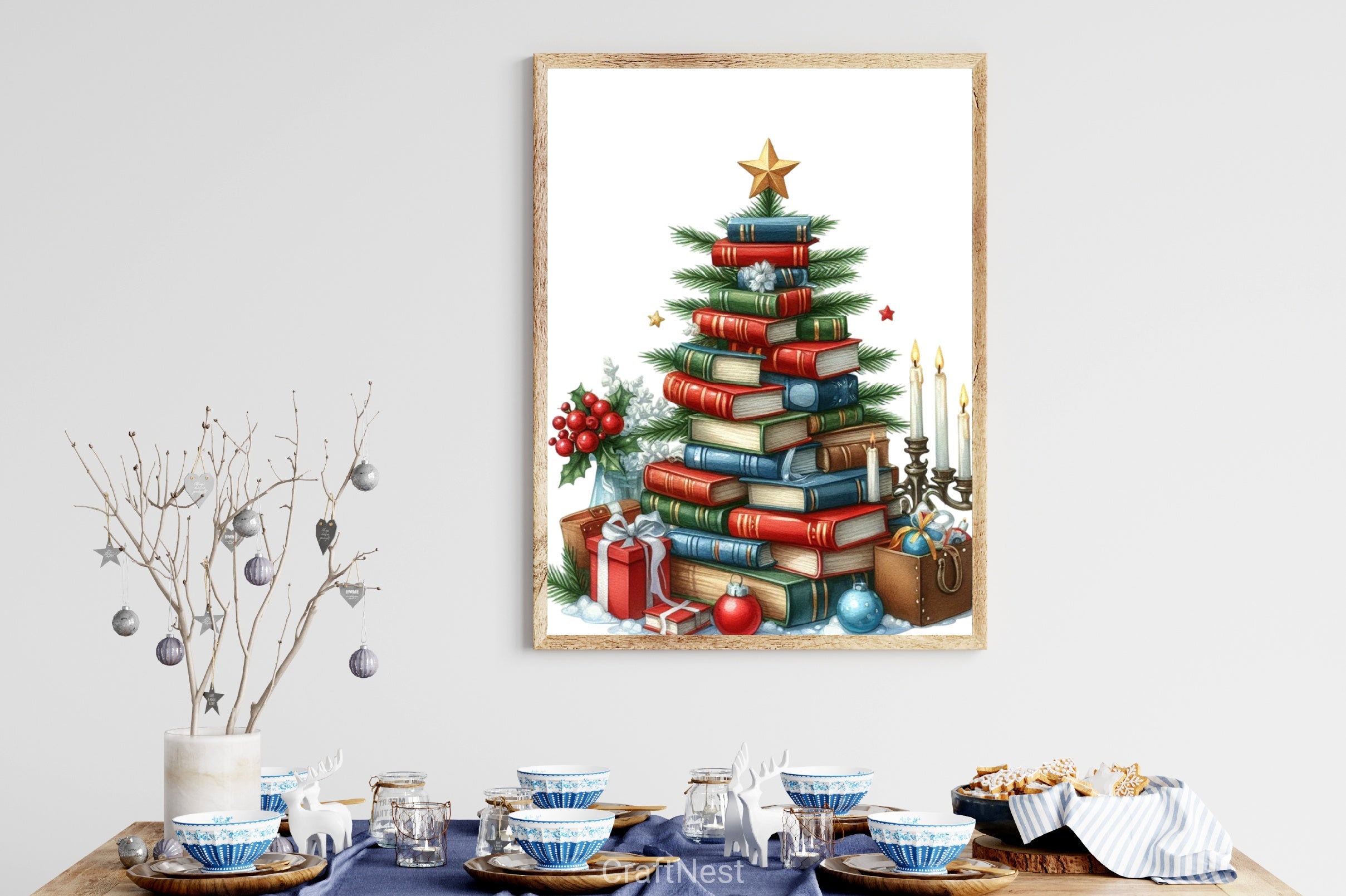 Christmas Book Tree Clipart Bundle - CraftNest - Digital Crafting and Art