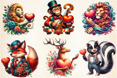 Valentine Animals Clipart Bundle 9 - CraftNest - Digital Crafting and Art