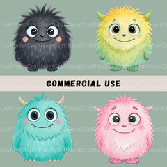 Monsters Cute Clipart Bundle - CraftNest - Digital Crafting and Art