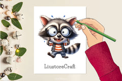 Funny Raccoon Clipart Bundle 3 - CraftNest - Digital Crafting and Art