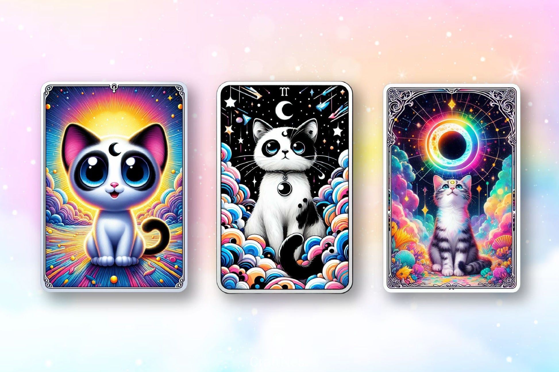 Funny Cat Tarot Cards Clipart Bundle - CraftNest - Digital Crafting and Art