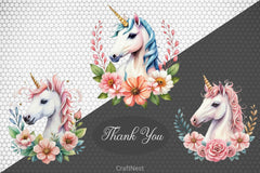 Cute Unicorn Clipart Bundle 12 - CraftNest - Digital Crafting and Art