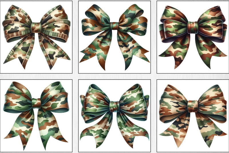 Camo Coquette Bow Clipart Bundle - CraftNest - Digital Crafting and Art