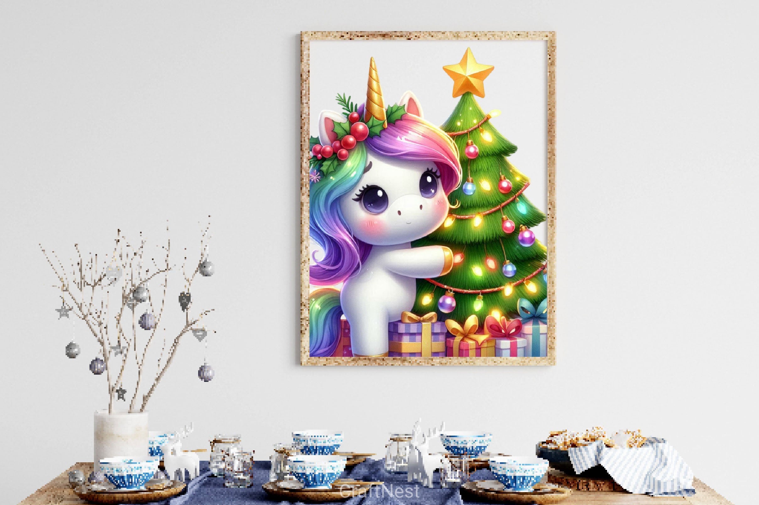 Christmas Unicorn Clipart Bundle 2 - CraftNest - Digital Crafting and Art