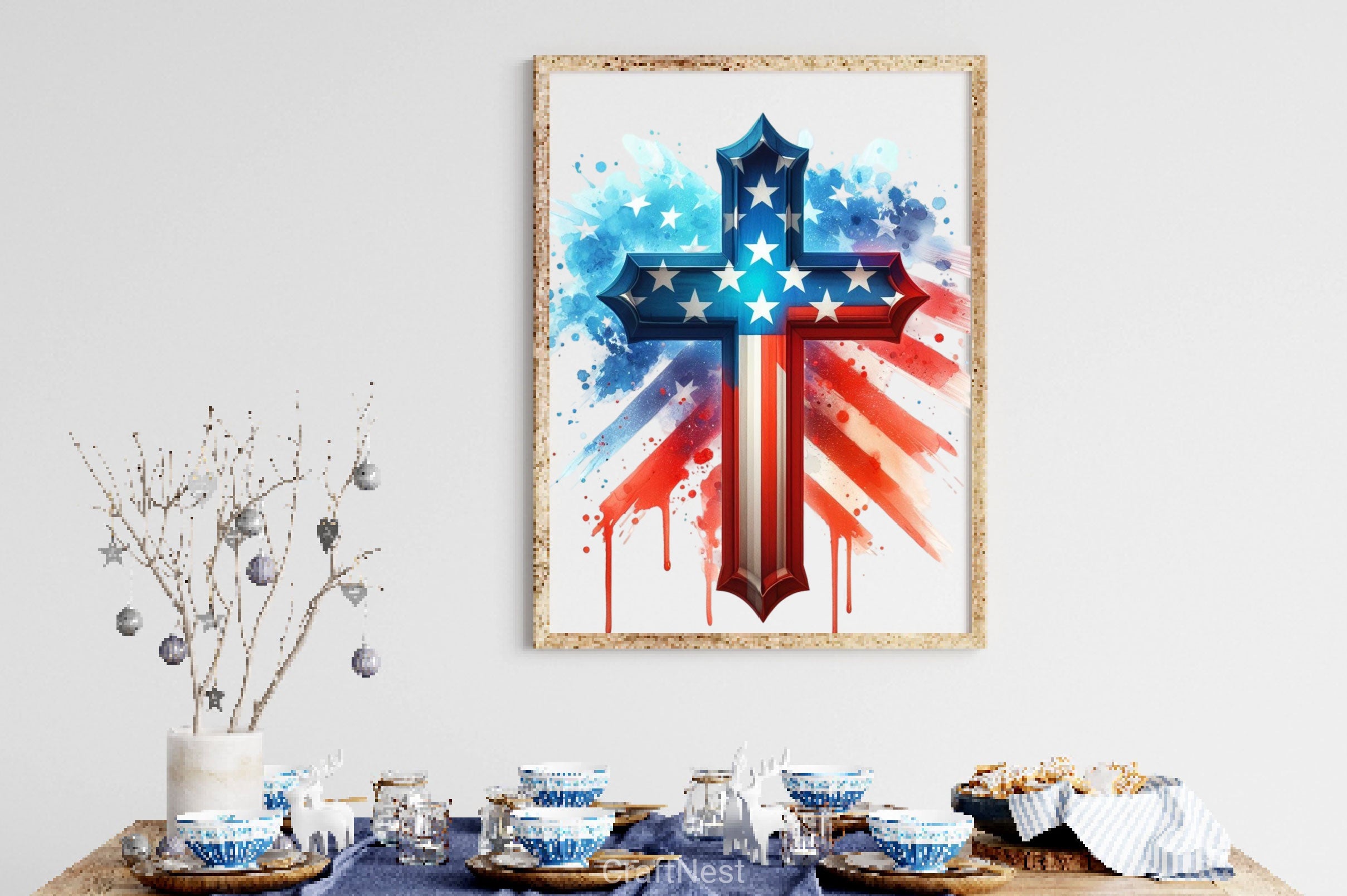 USA American Flag Cross Clipart Bundle - CraftNest - Digital Crafting and Art