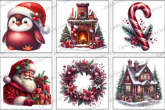 Maroon Christmas Clipart Bundle - CraftNest - Digital Crafting and Art