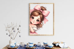 Peeking Around Girl Clipart Bundle - CraftNest - Digital Crafting and Art