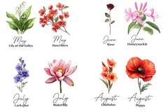 26 Birth Month Flowers Clipart Bundle - CraftNest - Digital Crafting and Art