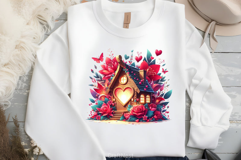 Valentine Fairy House Clipart Bundle 1 - CraftNest - Digital Crafting and Art