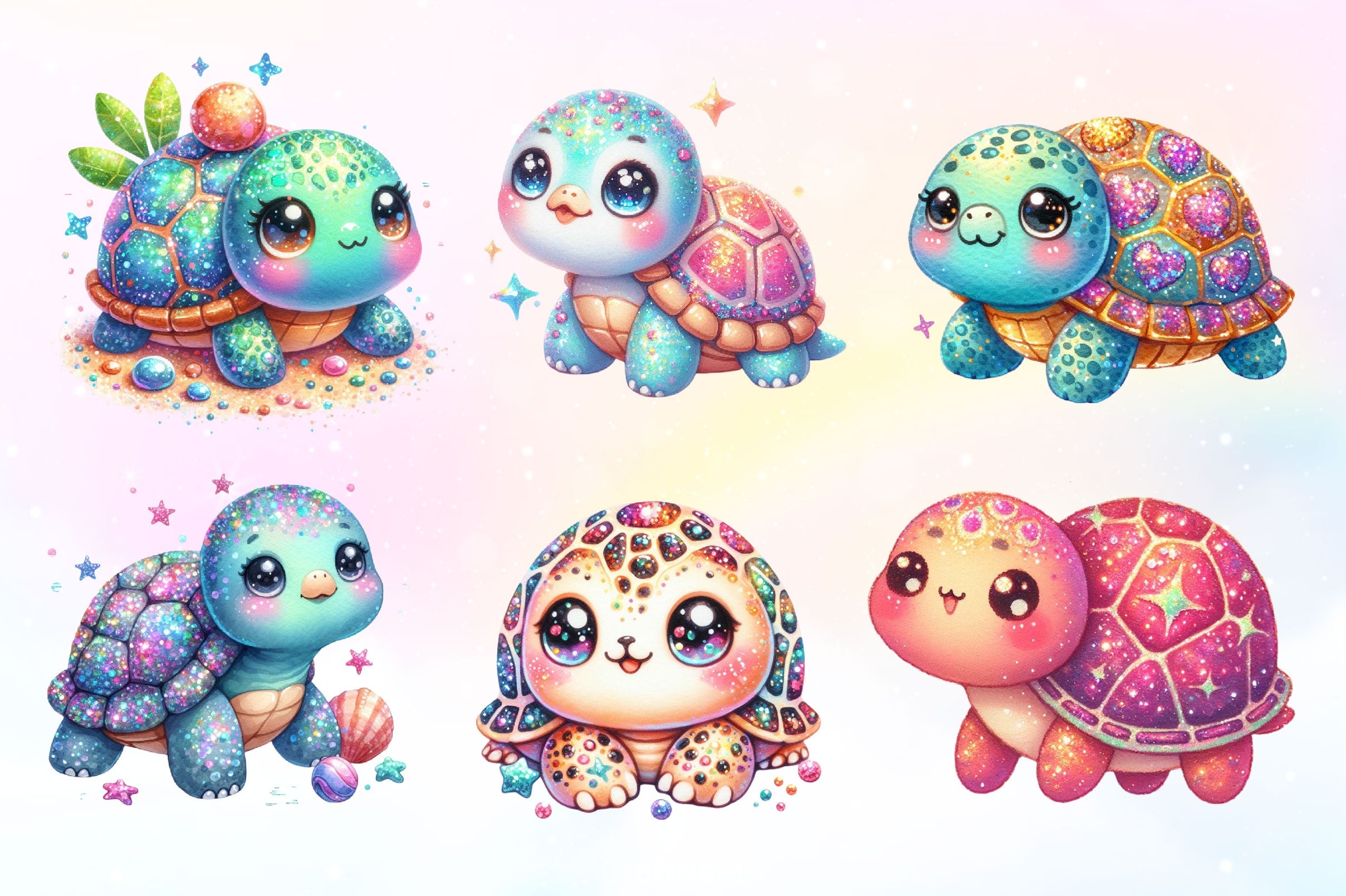 Cute Sea Turtle Clipart Bundle 2 - CraftNest - Digital Crafting and Art