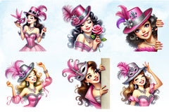 Mardi Gras Girl Clipart Bundle 5 - CraftNest - Digital Crafting and Art