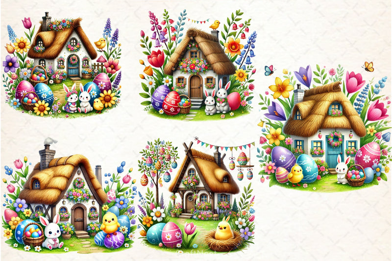 Easter House Clipart Bundle 2 - CraftNest - Digital Crafting and Art