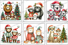 Christmas Animal Family Clipart Bundle - CraftNest - Digital Crafting and Art