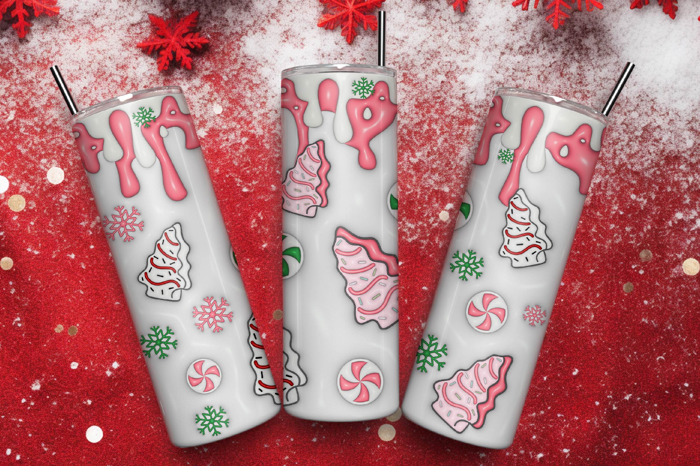 3D Inflated Christmas Tumbler Bundle 10 - CraftNest - Digital Crafting and Art