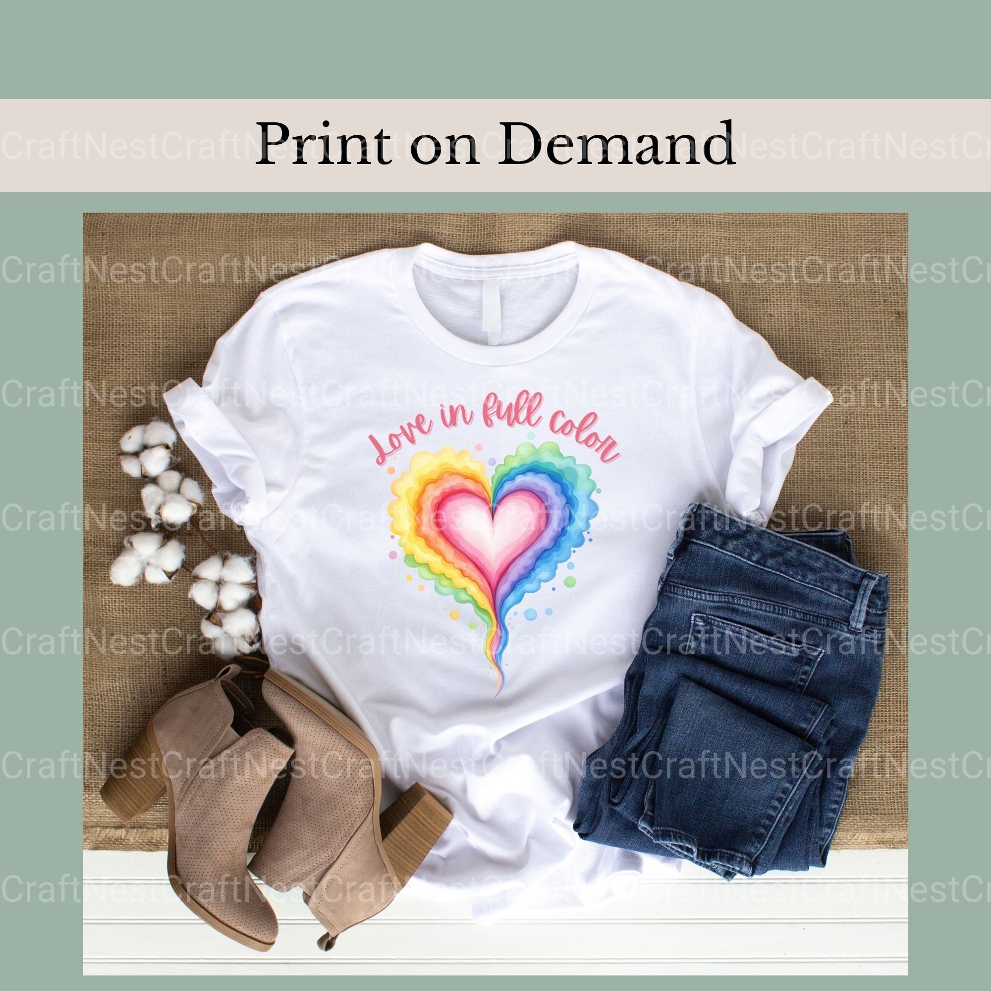 Love In Full Color Shirt Design Clipart Bundle - CraftNest - Digital Crafting and Art