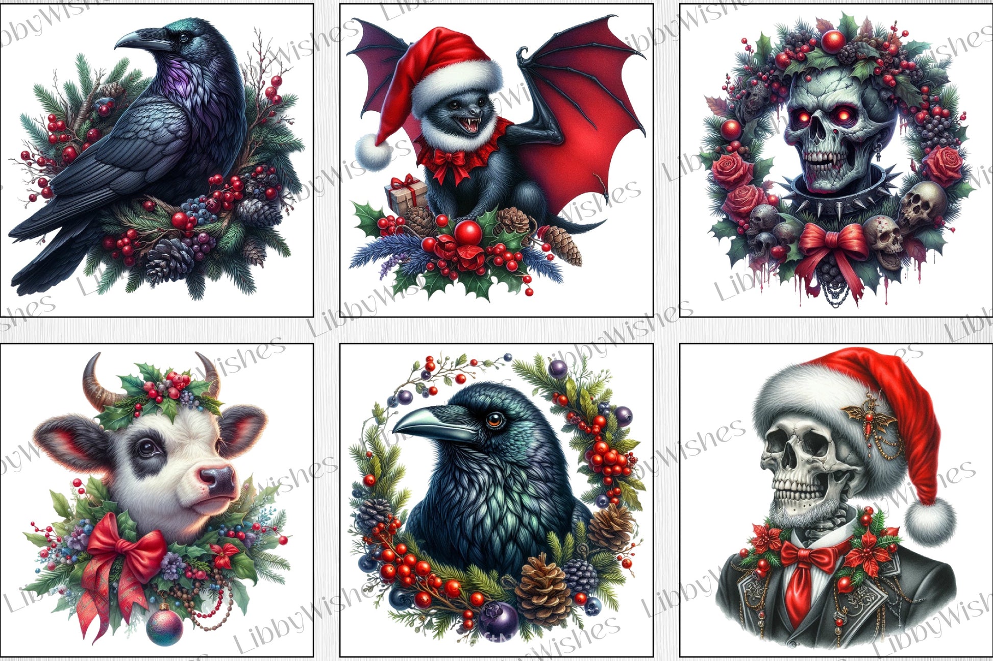 Christmas Gothic Clipart Bundle - CraftNest - Digital Crafting and Art