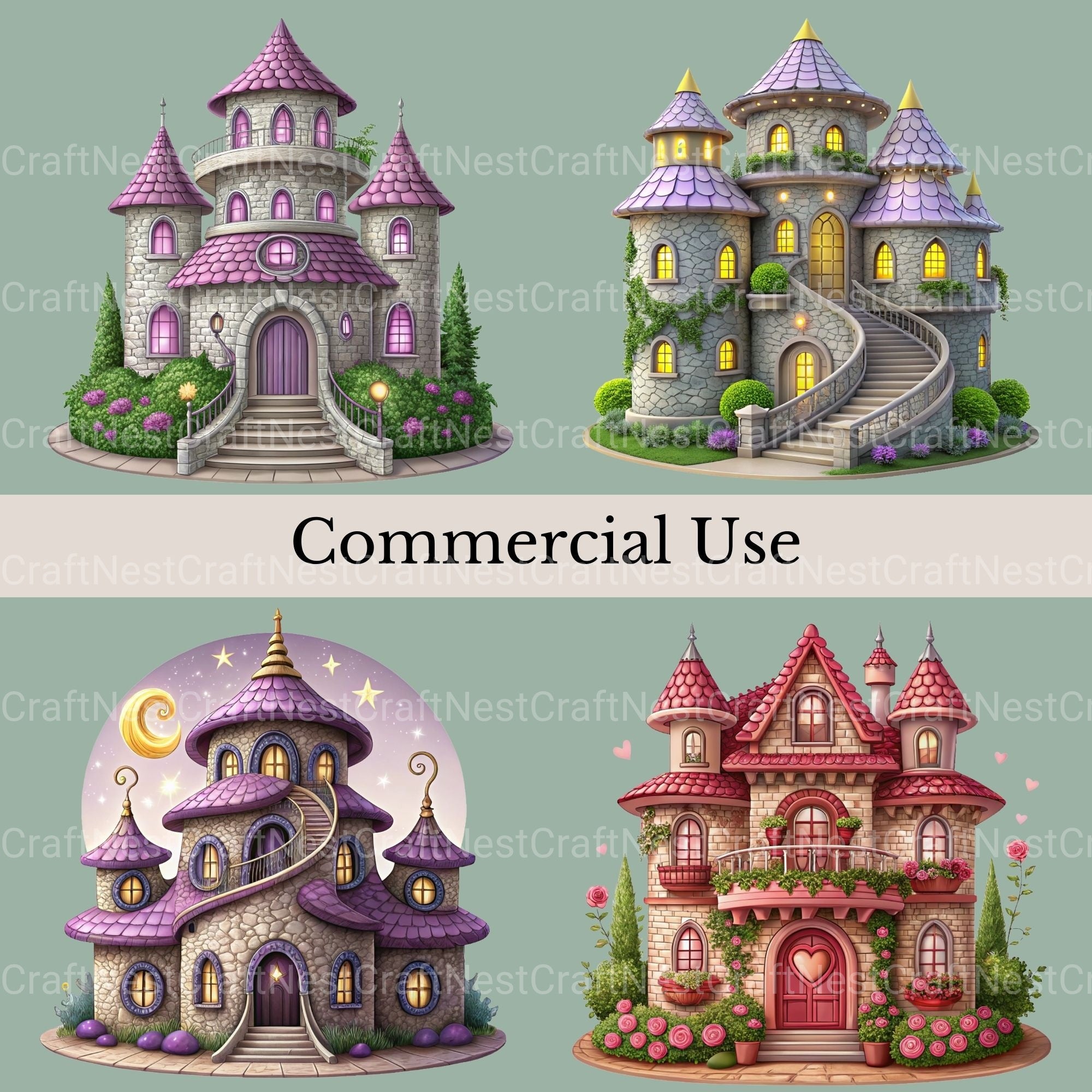 Castles Stone Clipart Bundle - CraftNest - Digital Crafting and Art