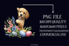 Easter Dog Peeking Clipart Bundle - CraftNest - Digital Crafting and Art