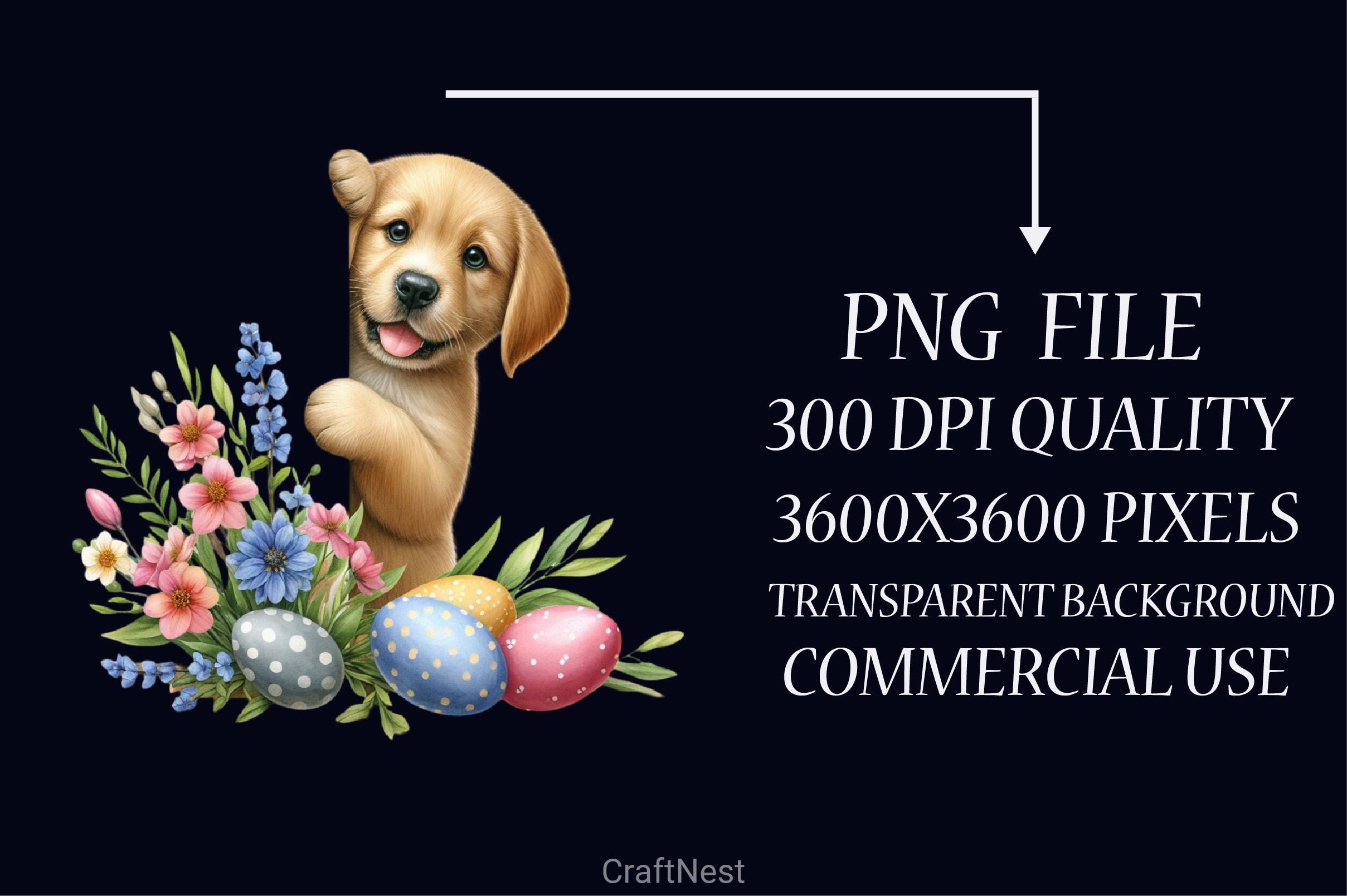 Easter Dog Peeking Clipart Bundle - CraftNest - Digital Crafting and Art