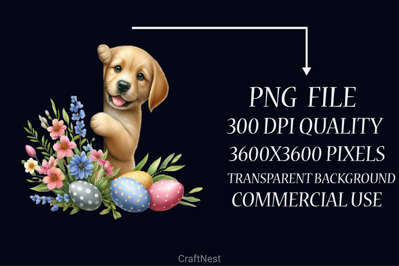 Easter Dog Peeking Clipart Bundle - CraftNest - Digital Crafting and Art