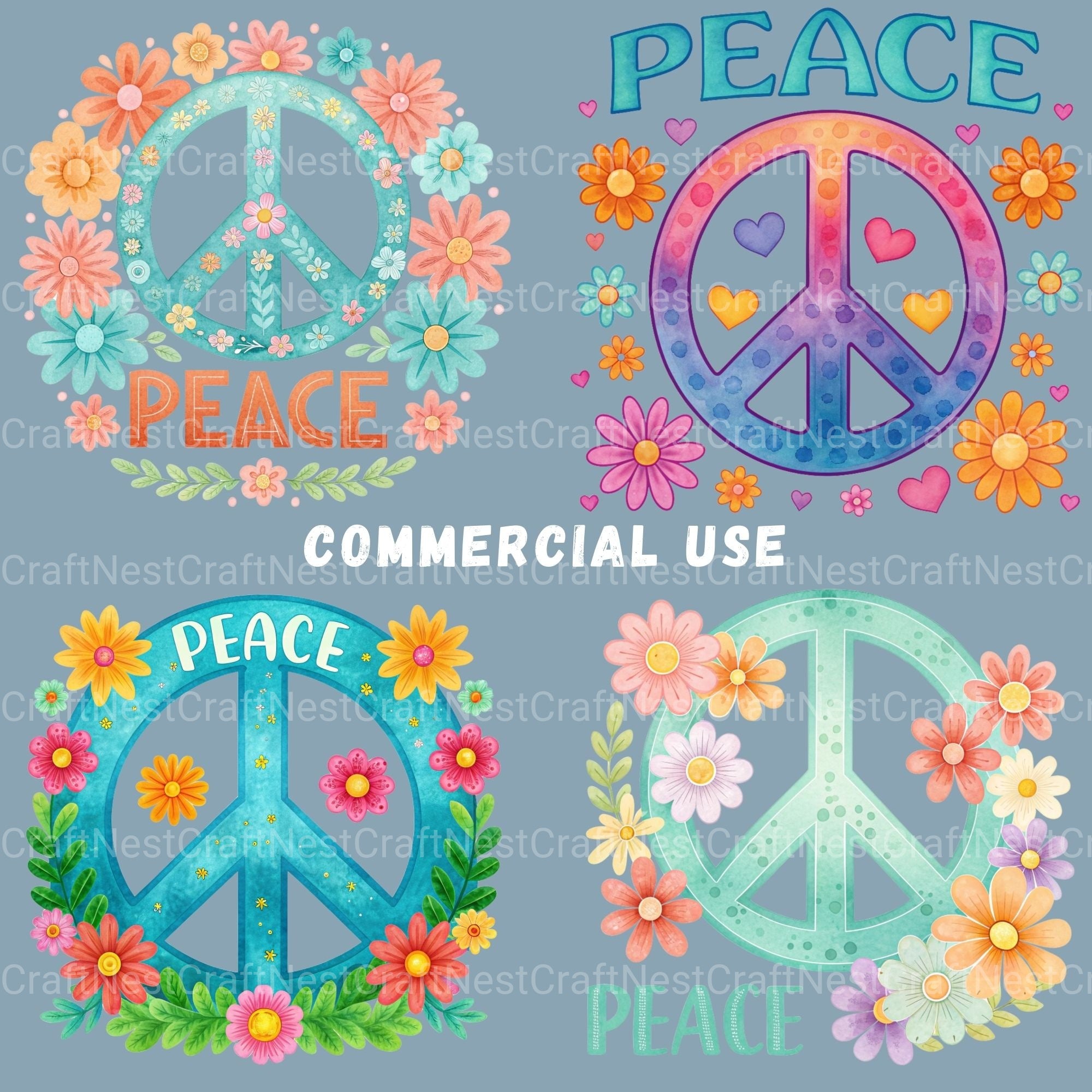 Peace Signs Clipart Bundle - CraftNest - Digital Crafting and Art