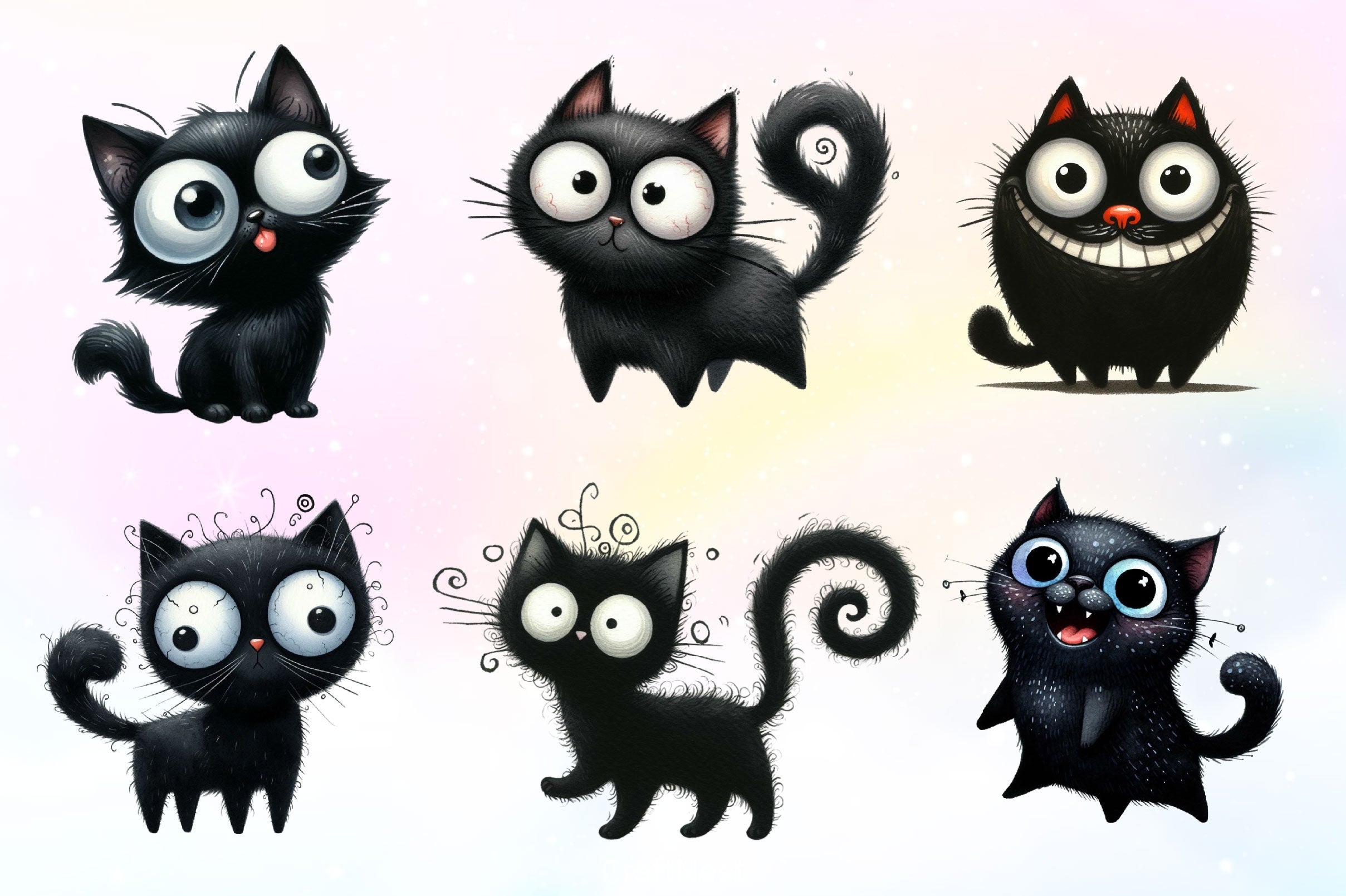 Funny Black Cats Clipart Bundle 3 - CraftNest - Digital Crafting and Art