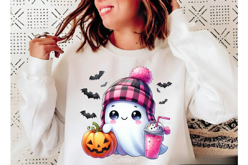 Cute Ghost Cute Halloween Clipart Bundle 4 - CraftNest - Digital Crafting and Art