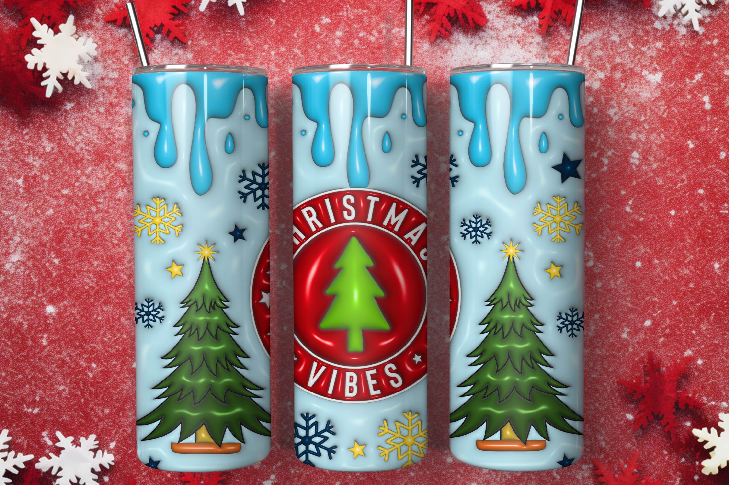 3D Inflated Christmas Tumbler Bundle 13 - CraftNest - Digital Crafting and Art