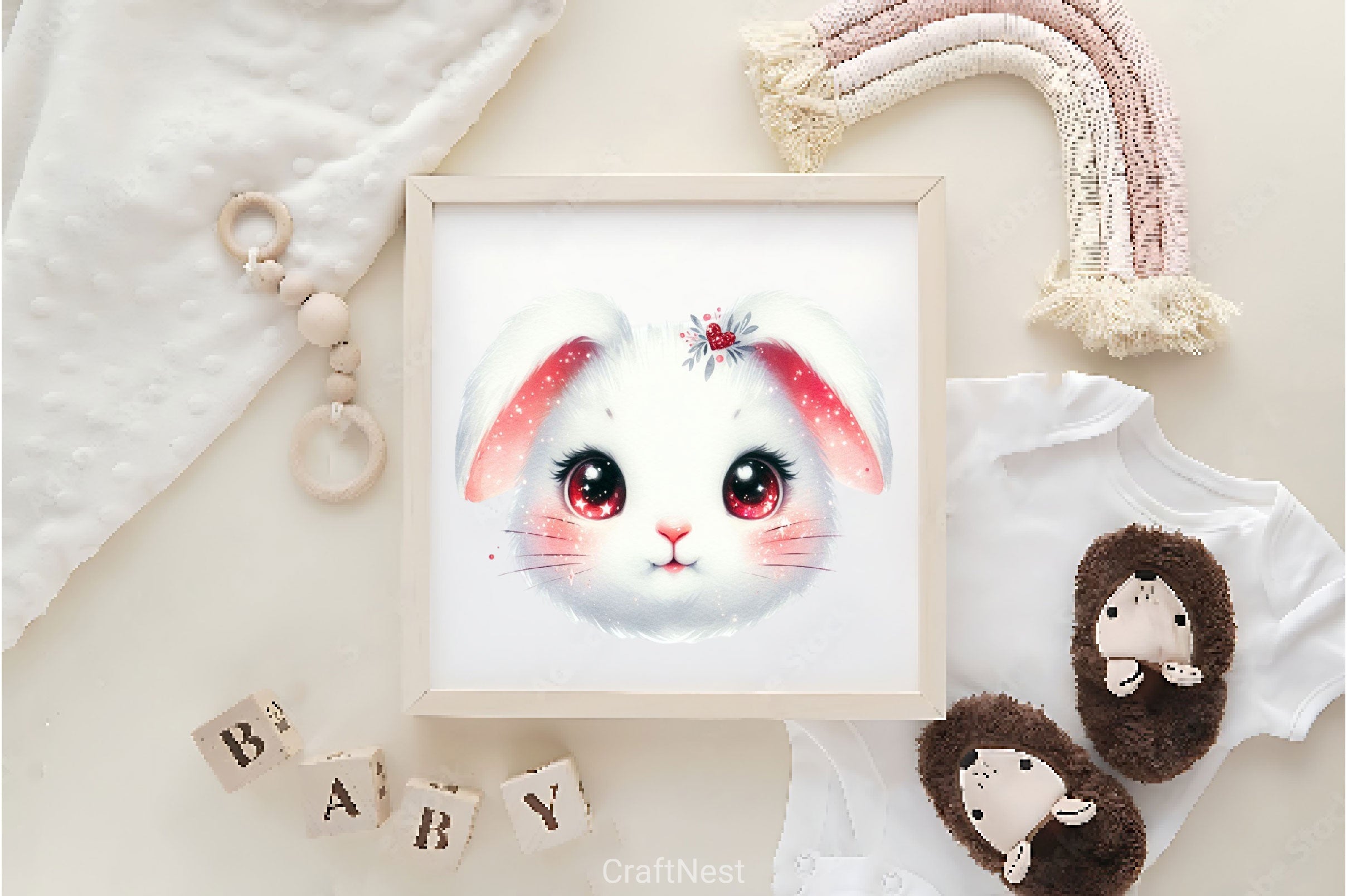 Easter Bunny Face Clipart Bundle - CraftNest - Digital Crafting and Art