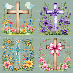 Cross Floral Clipart Bundle - CraftNest - Digital Crafting and Art