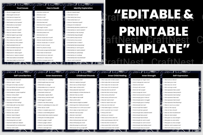 Shadow Work Prompts Book for Personal Growth - CraftNest - Digital Crafting and Art