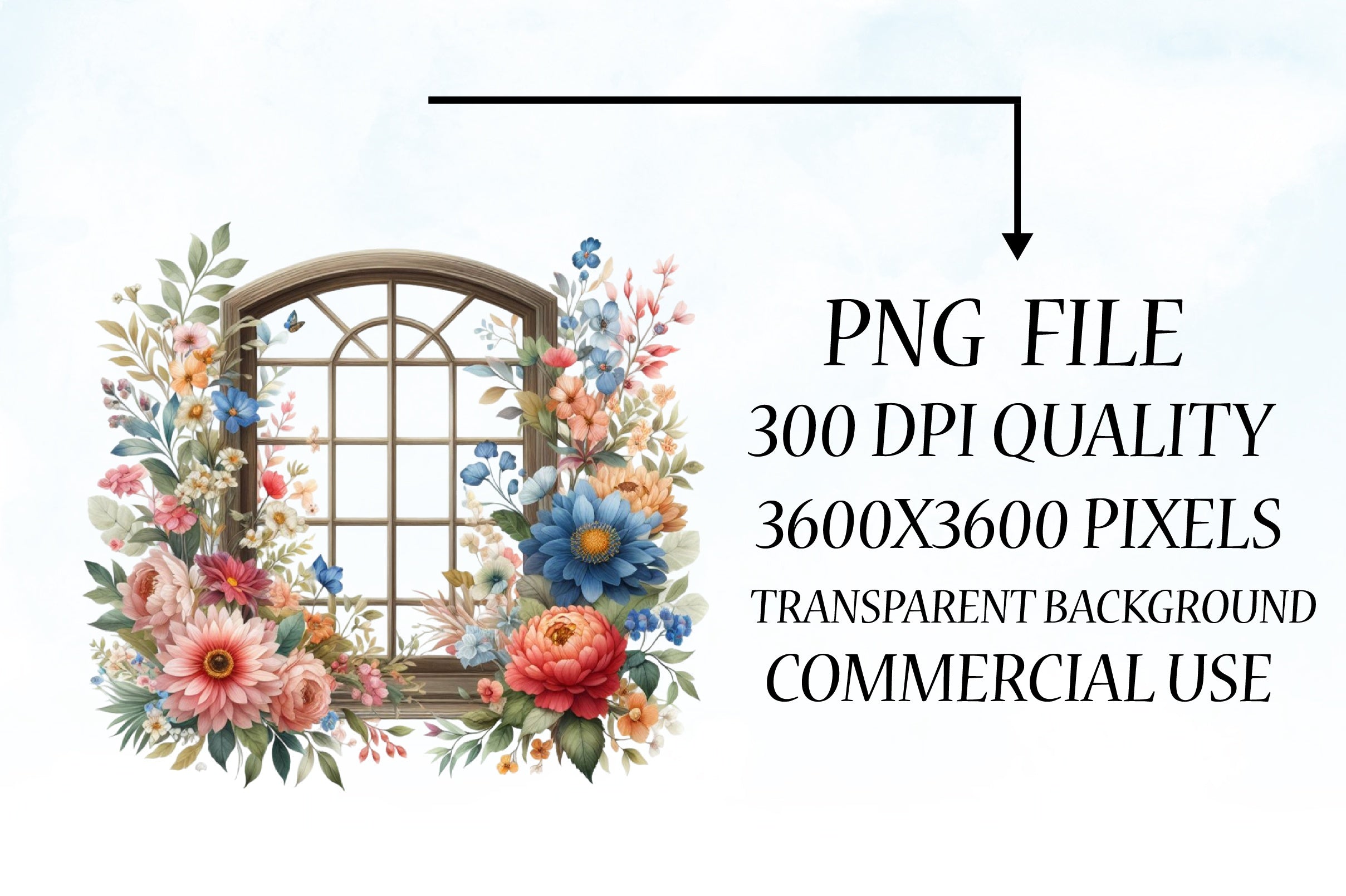 Floral Window Clipart Bundle - CraftNest - Digital Crafting and Art