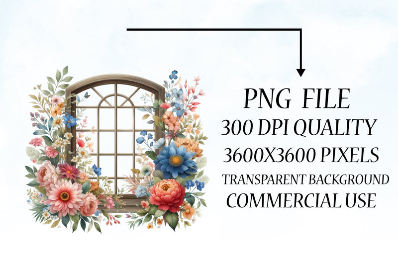 Floral Window Clipart Bundle - CraftNest - Digital Crafting and Art