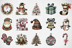 Folk Art Christmas Clipart Bundle - CraftNest - Digital Crafting and Art