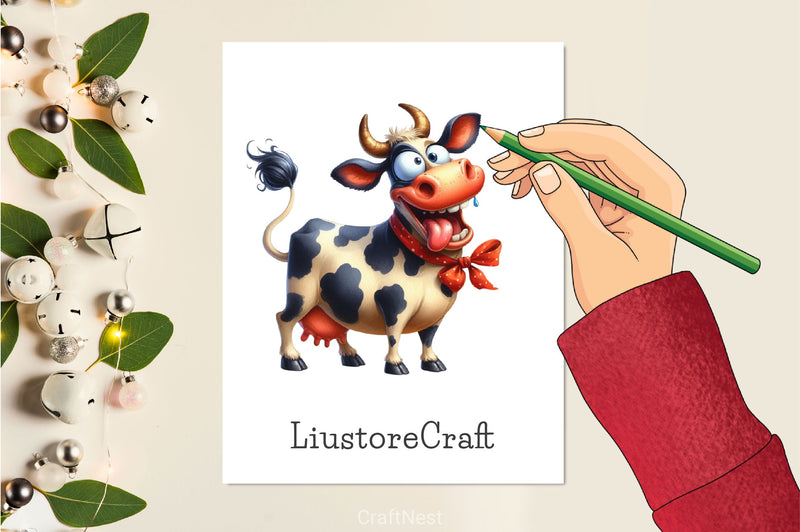 Funny Cows Cute Cow Farm Clipart Bundle - CraftNest - Digital Crafting and Art