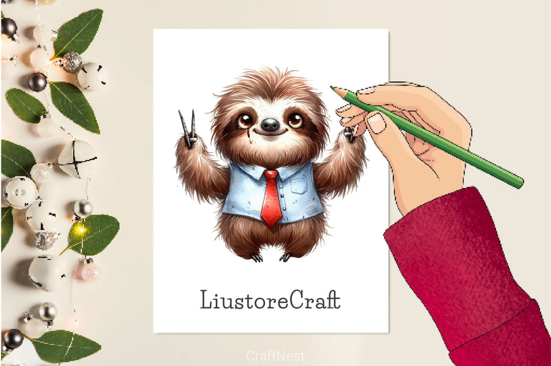 Funny Sloth Clipart Bundle 2 - CraftNest - Digital Crafting and Art