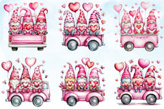 Valentine Gnomes Truck Clipart Bundle - CraftNest - Digital Crafting and Art