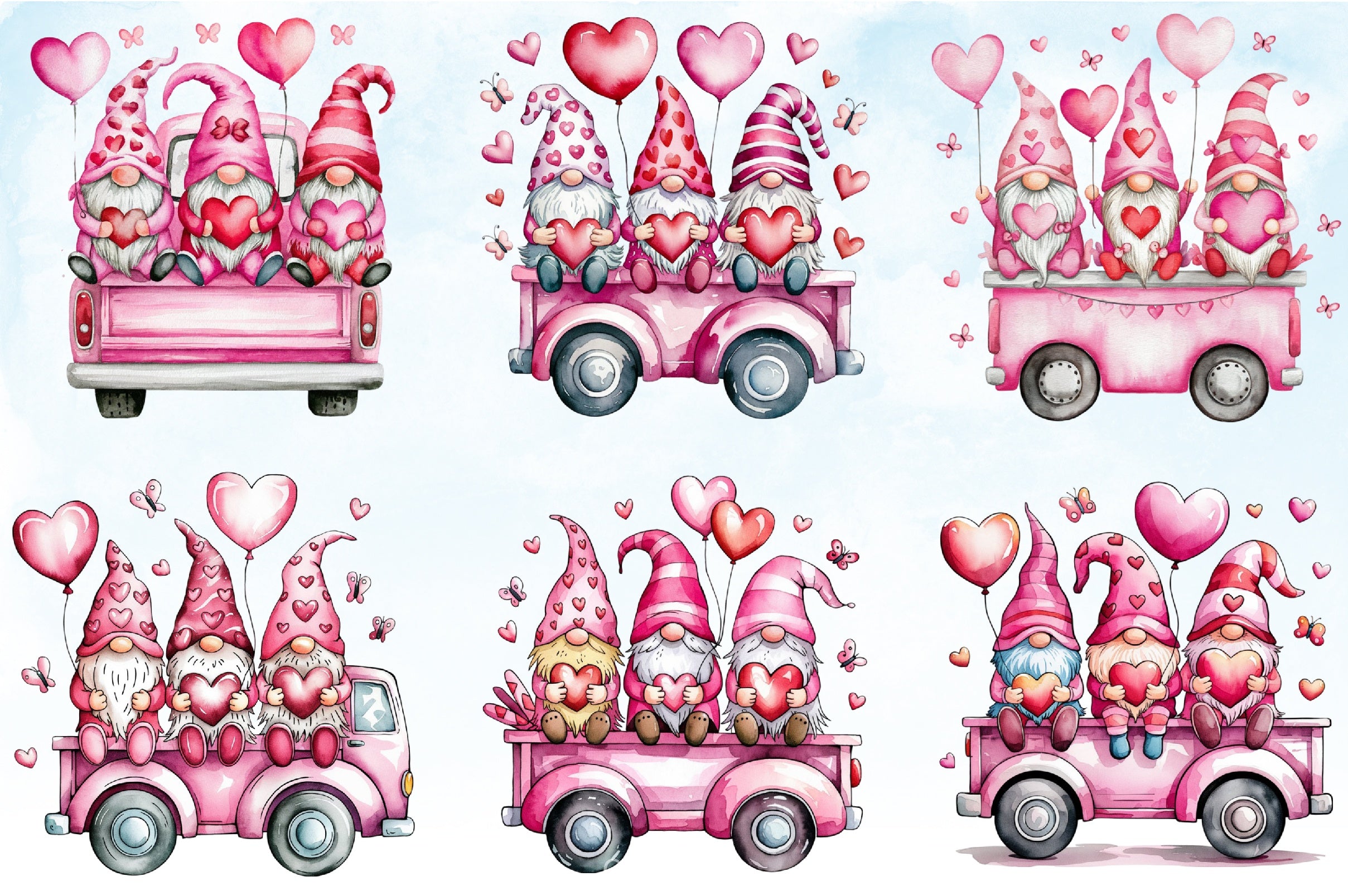 Valentine Gnomes Truck Clipart Bundle - CraftNest - Digital Crafting and Art