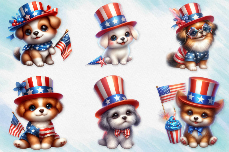 4Th Of July Dog Clipart Bundle 1 - CraftNest - Digital Crafting and Art