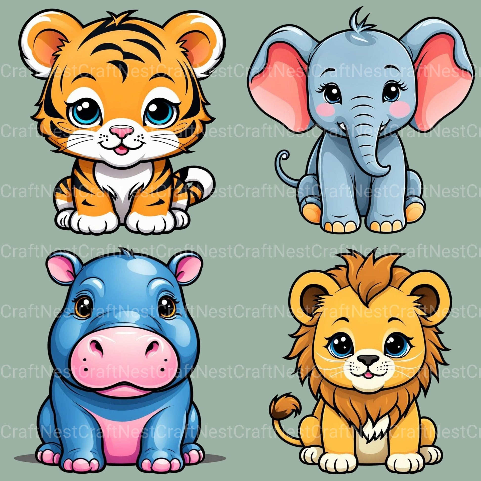 Kawaii Baby Animals Clipart Bundle - CraftNest - Digital Crafting and Art