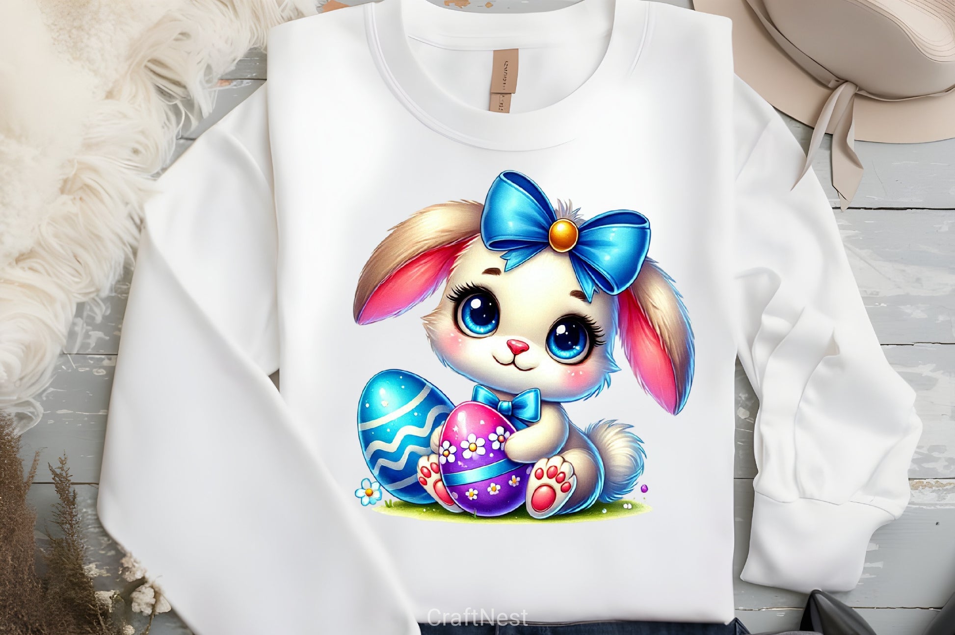 Easter Bunny Eggs Clipart Bundle - CraftNest - Digital Crafting and Art