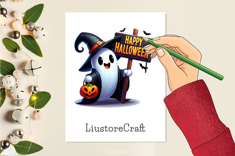 Funny Halloween Ghost Clipart Bundle 4 - CraftNest - Digital Crafting and Art