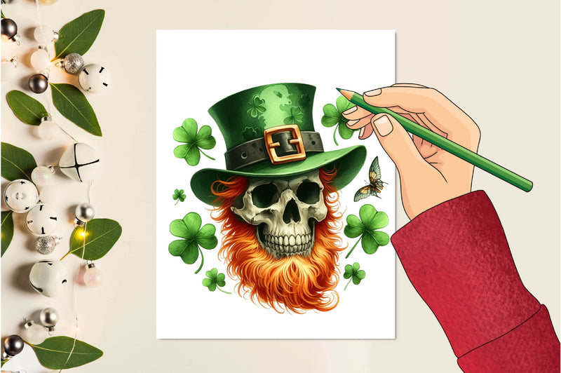 St Patricks Day Skull Clipart Bundle - CraftNest - Digital Crafting and Art