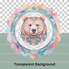 Mandala Wolf Bear Clipart Bundle - CraftNest - Digital Crafting and Art