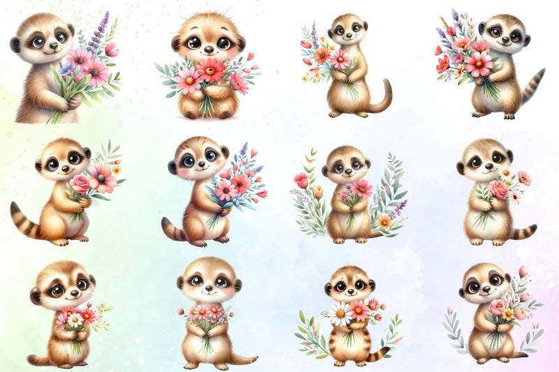 Mother's Day Meerkat Clipart Bundle - CraftNest - Digital Crafting and Art