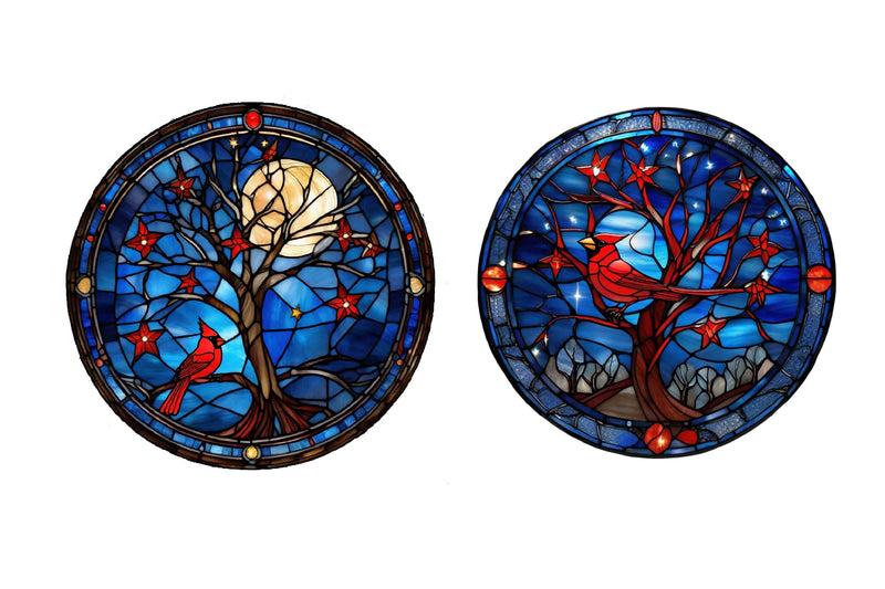 Stained Glass Cardinal Bird Clipart Bundle - CraftNest - Digital Crafting and Art